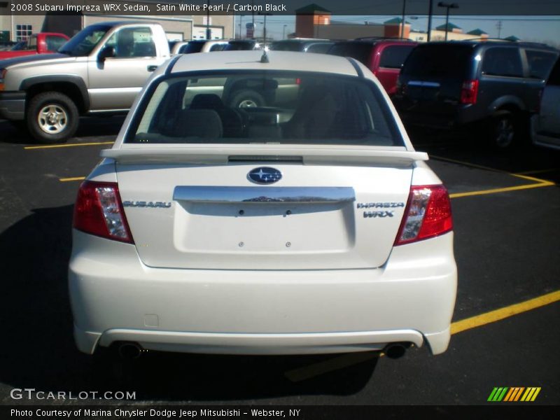 Satin White Pearl / Carbon Black 2008 Subaru Impreza WRX Sedan