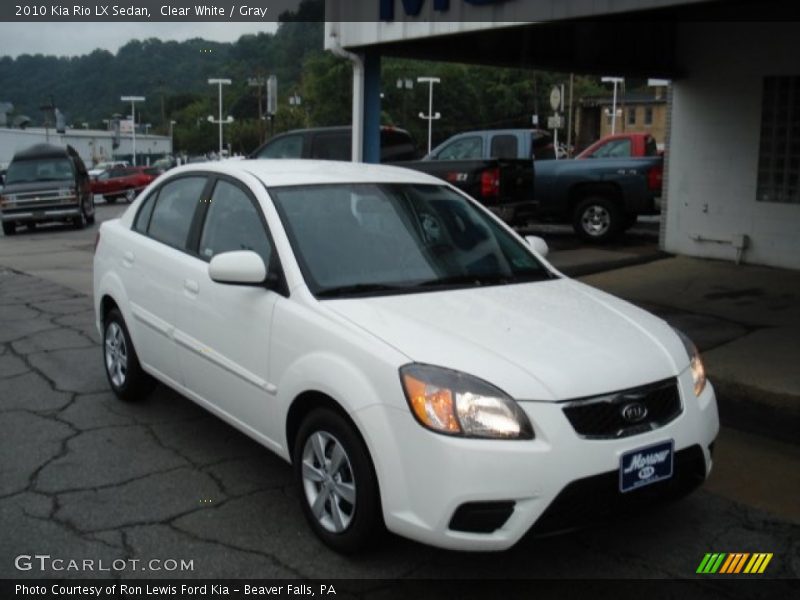 Clear White / Gray 2010 Kia Rio LX Sedan