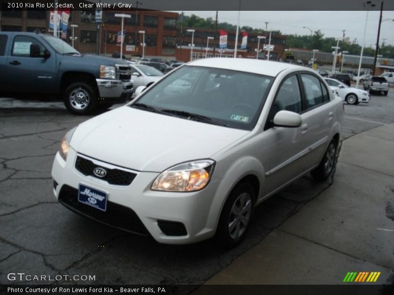 Clear White / Gray 2010 Kia Rio LX Sedan