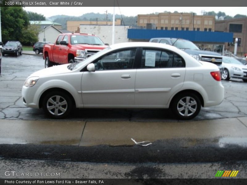 Clear White / Gray 2010 Kia Rio LX Sedan