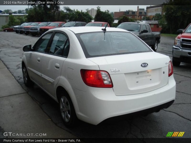 Clear White / Gray 2010 Kia Rio LX Sedan