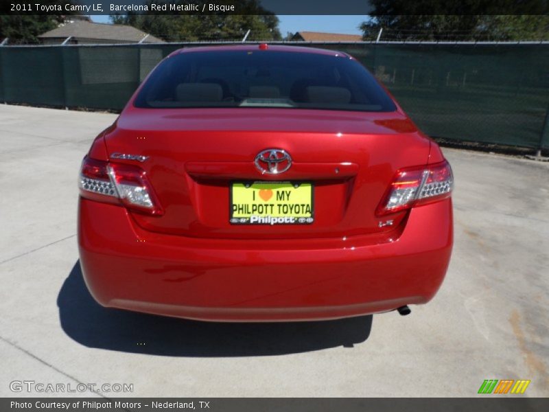 Barcelona Red Metallic / Bisque 2011 Toyota Camry LE