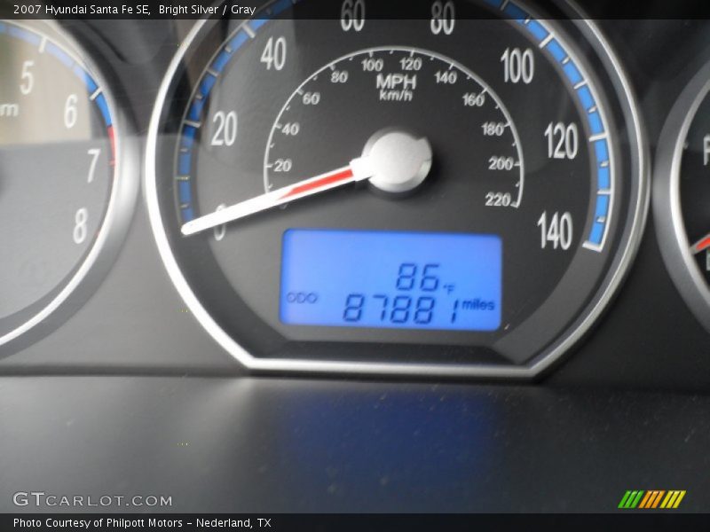 Bright Silver / Gray 2007 Hyundai Santa Fe SE