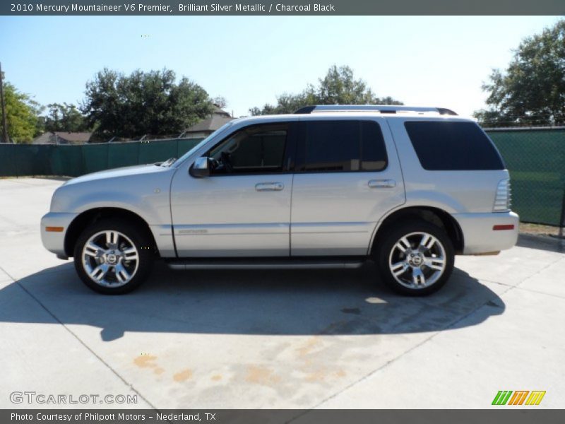 Brilliant Silver Metallic / Charcoal Black 2010 Mercury Mountaineer V6 Premier