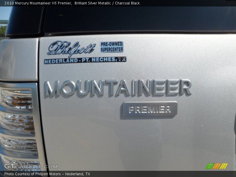 Brilliant Silver Metallic / Charcoal Black 2010 Mercury Mountaineer V6 Premier