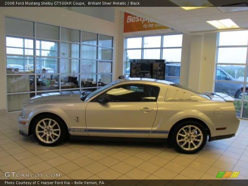 Brilliant Silver Metallic / Black 2008 Ford Mustang Shelby GT500KR Coupe