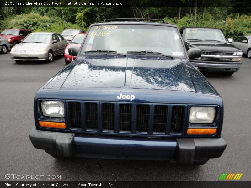 Patriot Blue Pearl / Agate Black 2000 Jeep Cherokee Sport 4x4