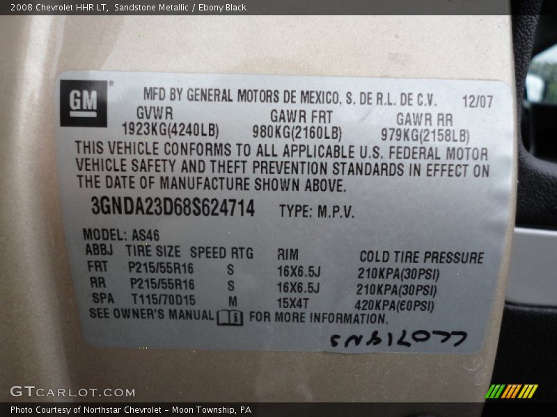 Sandstone Metallic / Ebony Black 2008 Chevrolet HHR LT