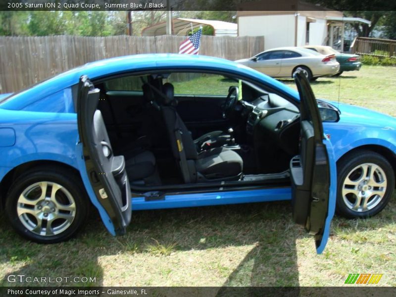 Summer Blue / Black 2005 Saturn ION 2 Quad Coupe