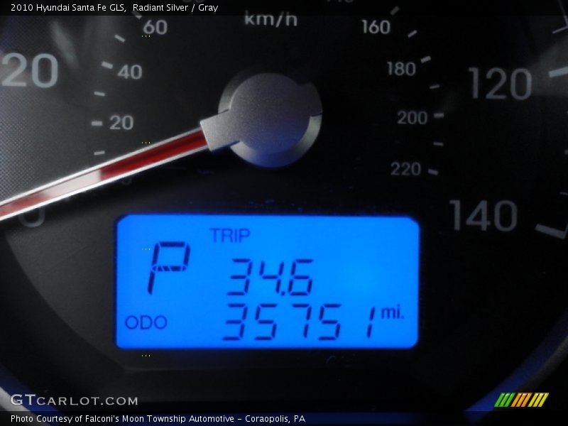 Radiant Silver / Gray 2010 Hyundai Santa Fe GLS