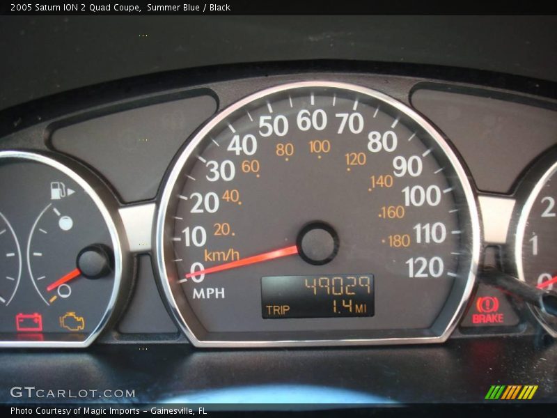 Summer Blue / Black 2005 Saturn ION 2 Quad Coupe