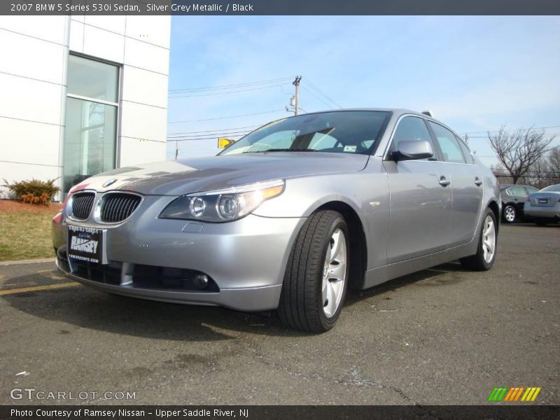 Silver Grey Metallic / Black 2007 BMW 5 Series 530i Sedan