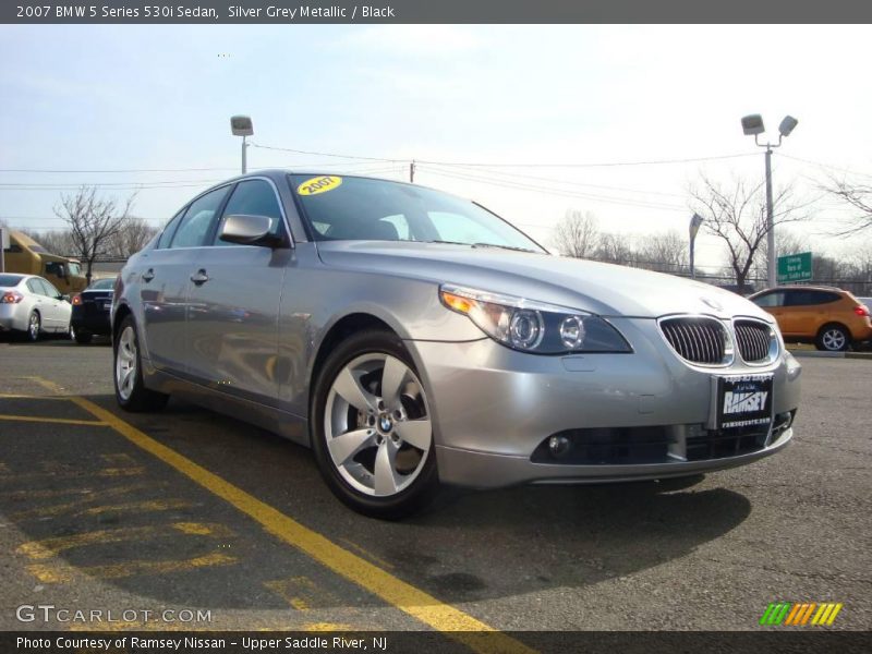 Silver Grey Metallic / Black 2007 BMW 5 Series 530i Sedan