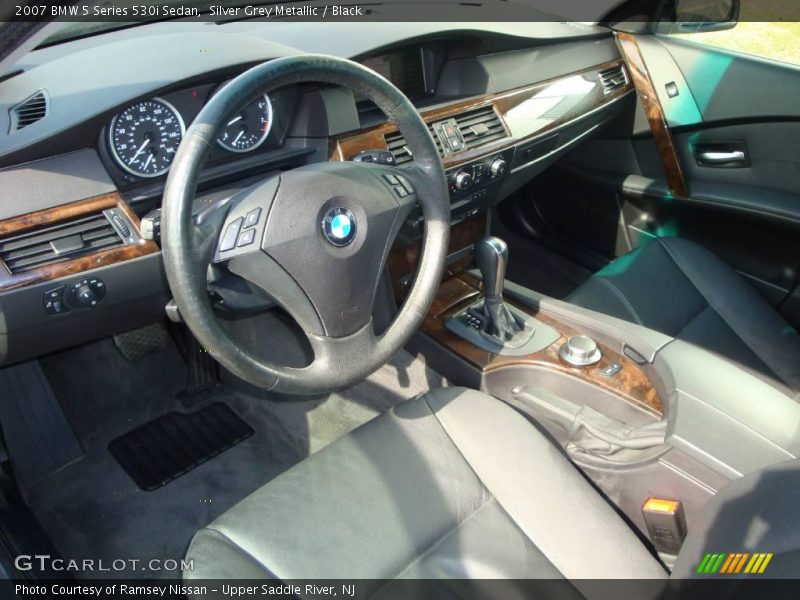 Silver Grey Metallic / Black 2007 BMW 5 Series 530i Sedan