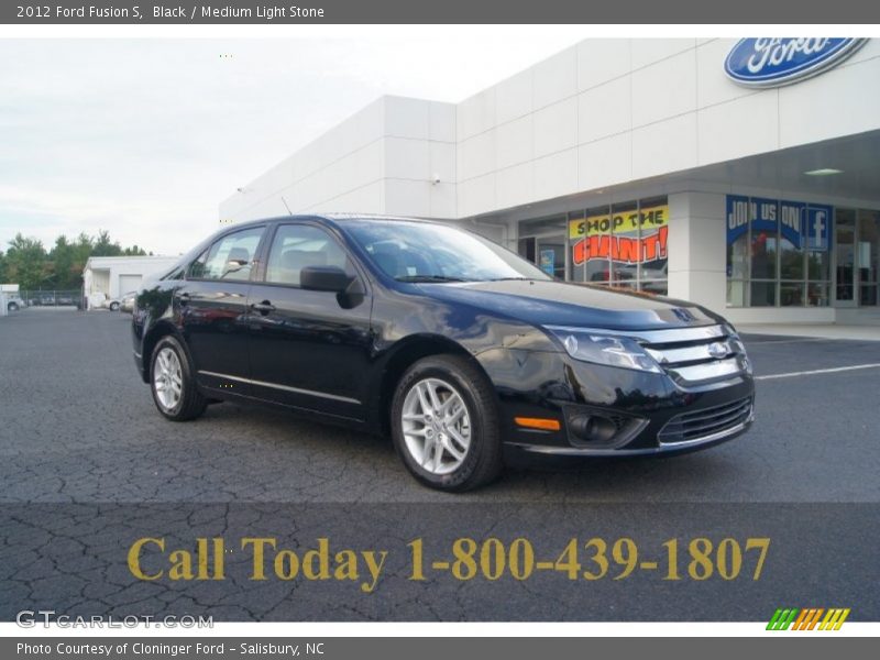 Black / Medium Light Stone 2012 Ford Fusion S