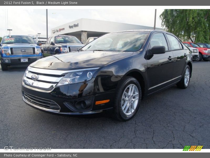 Black / Medium Light Stone 2012 Ford Fusion S