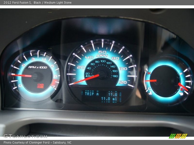 Black / Medium Light Stone 2012 Ford Fusion S