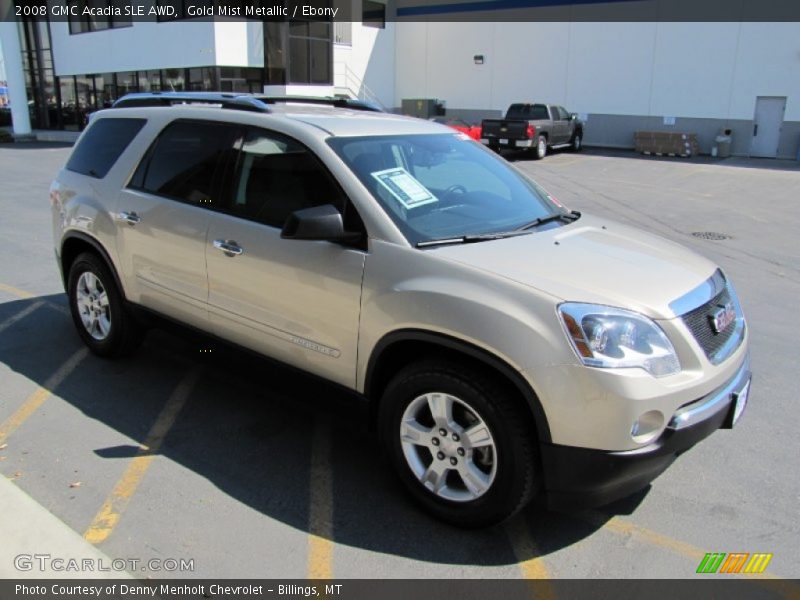 Gold Mist Metallic / Ebony 2008 GMC Acadia SLE AWD