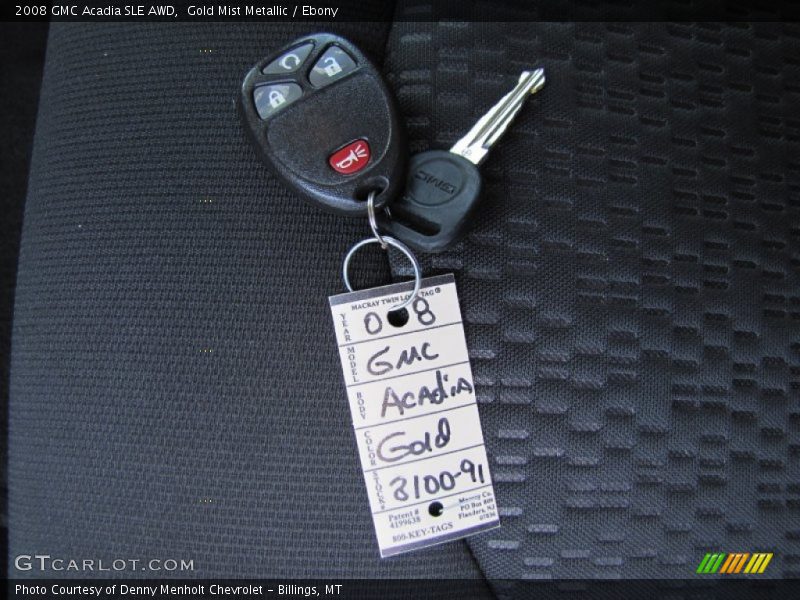 Gold Mist Metallic / Ebony 2008 GMC Acadia SLE AWD