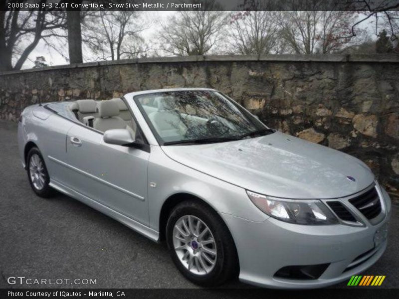 Snow Silver Metallic / Parchment 2008 Saab 9-3 2.0T Convertible