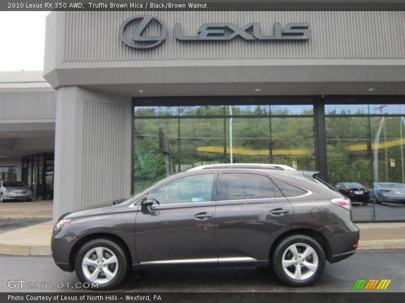 Truffle Brown Mica / Black/Brown Walnut 2010 Lexus RX 350 AWD