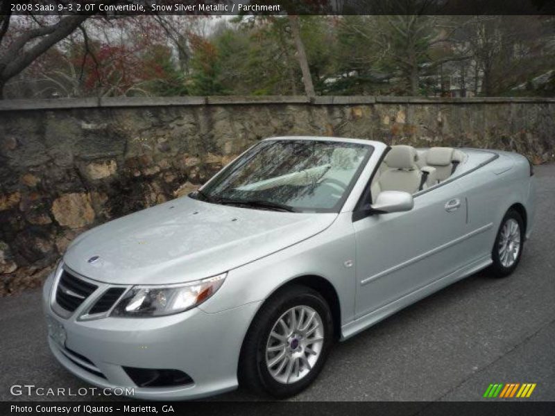 Snow Silver Metallic / Parchment 2008 Saab 9-3 2.0T Convertible