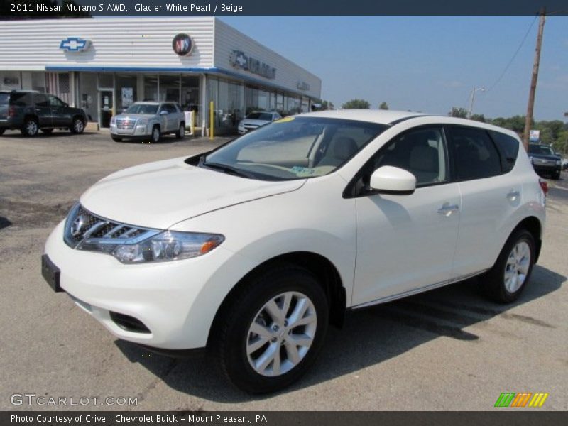 Glacier White Pearl / Beige 2011 Nissan Murano S AWD