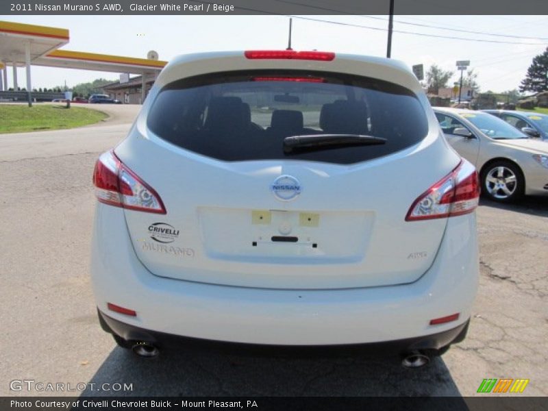 Glacier White Pearl / Beige 2011 Nissan Murano S AWD