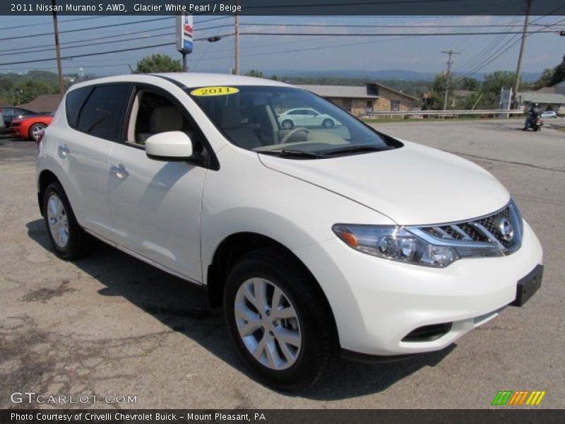 Glacier White Pearl / Beige 2011 Nissan Murano S AWD