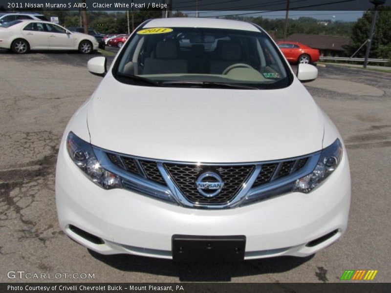 Glacier White Pearl / Beige 2011 Nissan Murano S AWD