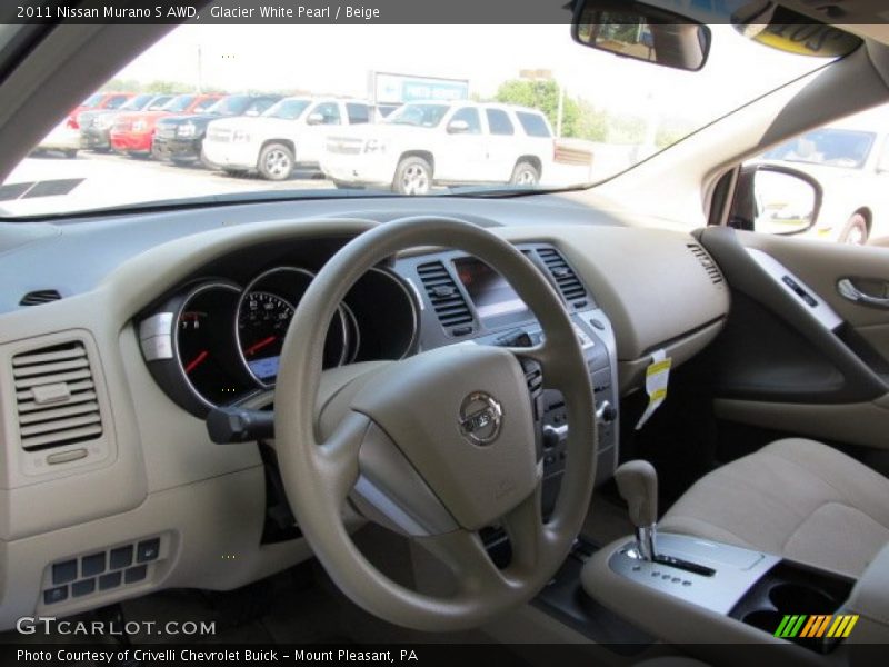 Glacier White Pearl / Beige 2011 Nissan Murano S AWD