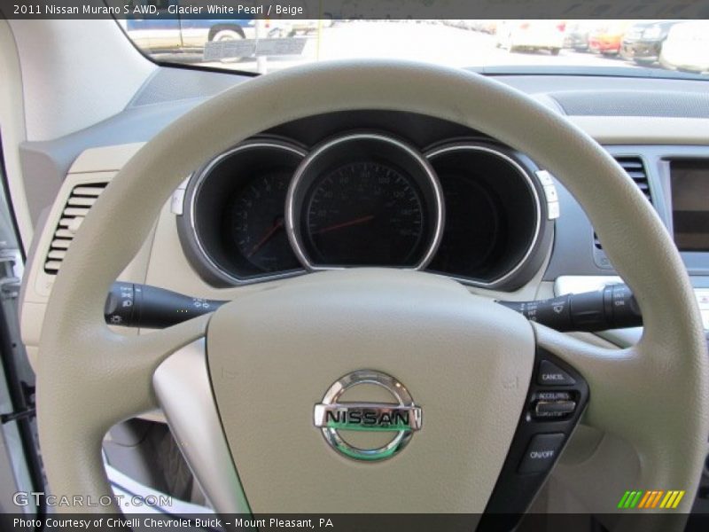 Glacier White Pearl / Beige 2011 Nissan Murano S AWD