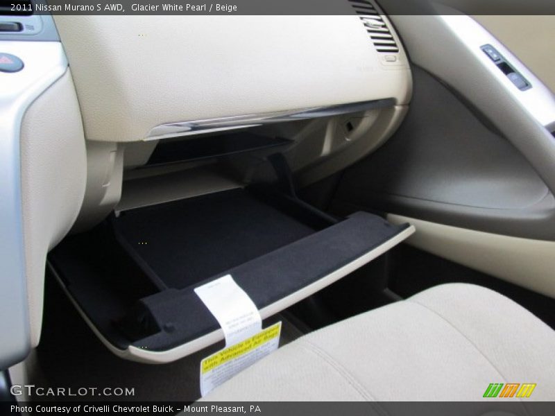 Glacier White Pearl / Beige 2011 Nissan Murano S AWD