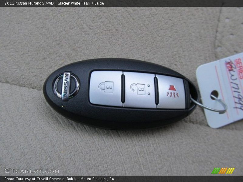 Glacier White Pearl / Beige 2011 Nissan Murano S AWD