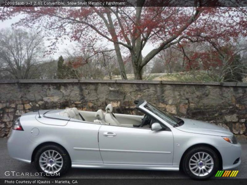 Snow Silver Metallic / Parchment 2008 Saab 9-3 2.0T Convertible