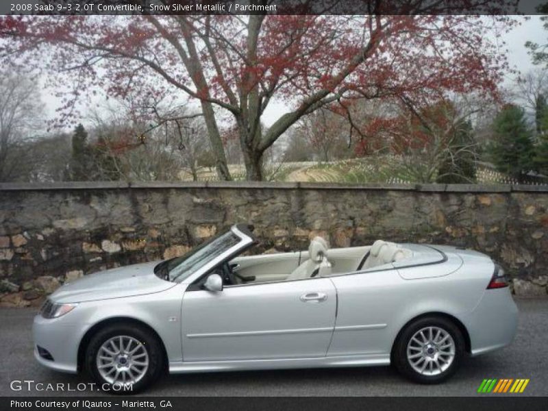 Snow Silver Metallic / Parchment 2008 Saab 9-3 2.0T Convertible