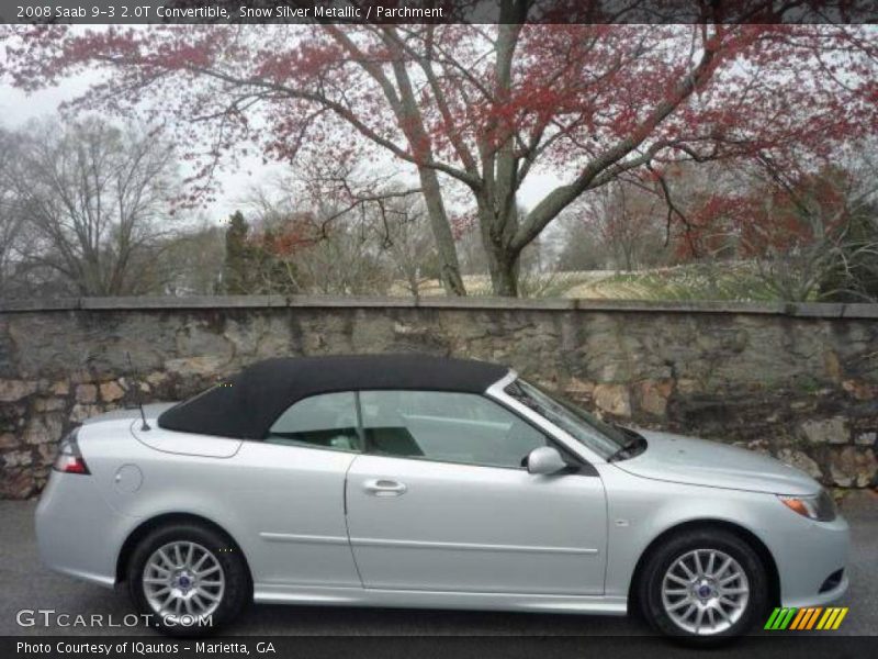 Snow Silver Metallic / Parchment 2008 Saab 9-3 2.0T Convertible