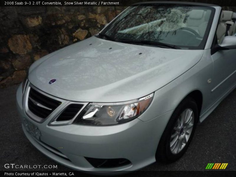 Snow Silver Metallic / Parchment 2008 Saab 9-3 2.0T Convertible