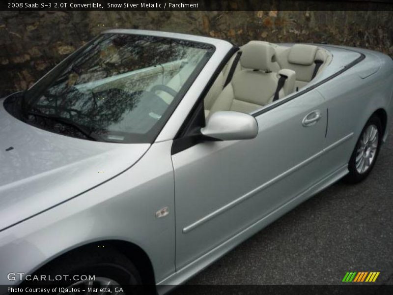 Snow Silver Metallic / Parchment 2008 Saab 9-3 2.0T Convertible