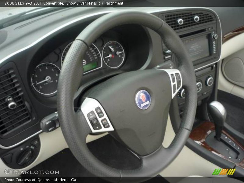 Snow Silver Metallic / Parchment 2008 Saab 9-3 2.0T Convertible