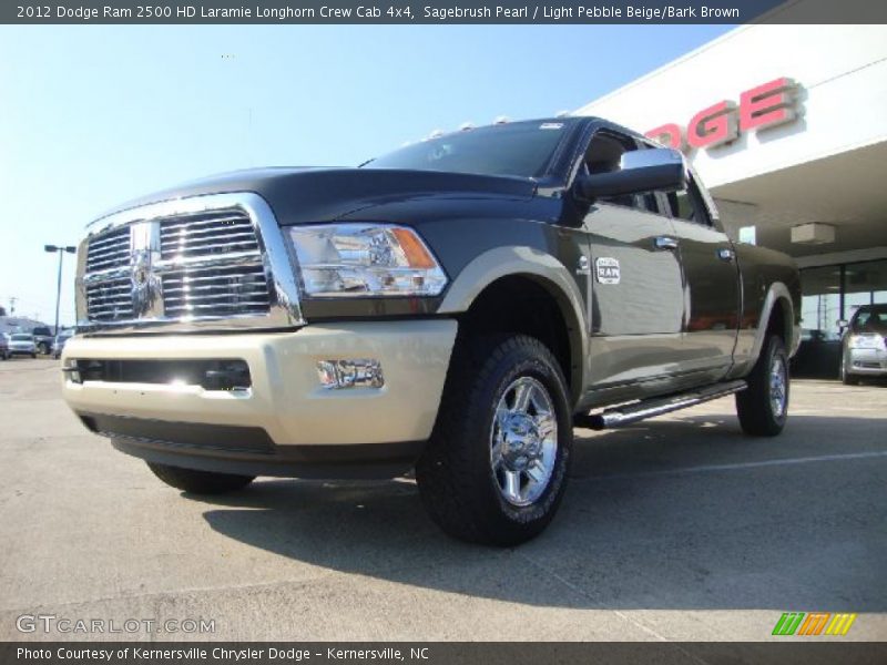 Sagebrush Pearl / Light Pebble Beige/Bark Brown 2012 Dodge Ram 2500 HD Laramie Longhorn Crew Cab 4x4