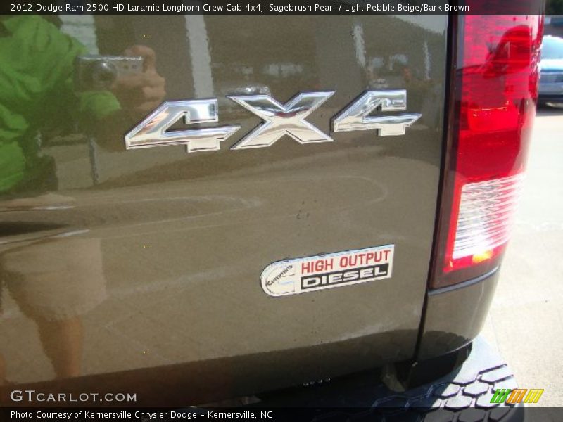 Sagebrush Pearl / Light Pebble Beige/Bark Brown 2012 Dodge Ram 2500 HD Laramie Longhorn Crew Cab 4x4