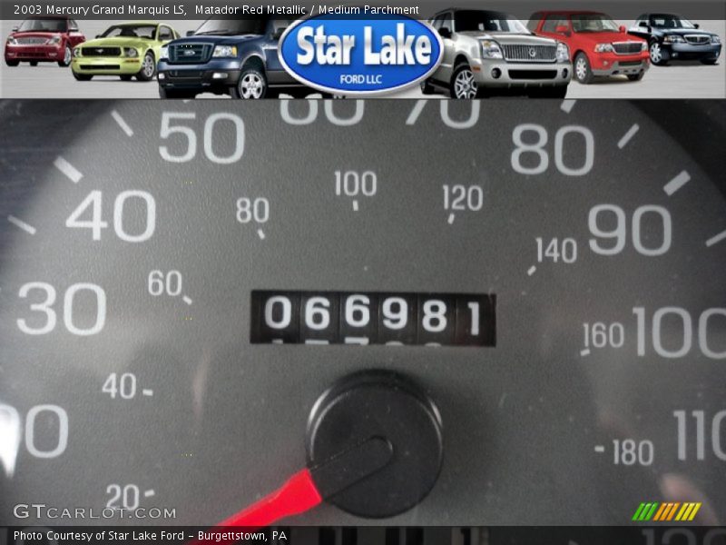Matador Red Metallic / Medium Parchment 2003 Mercury Grand Marquis LS