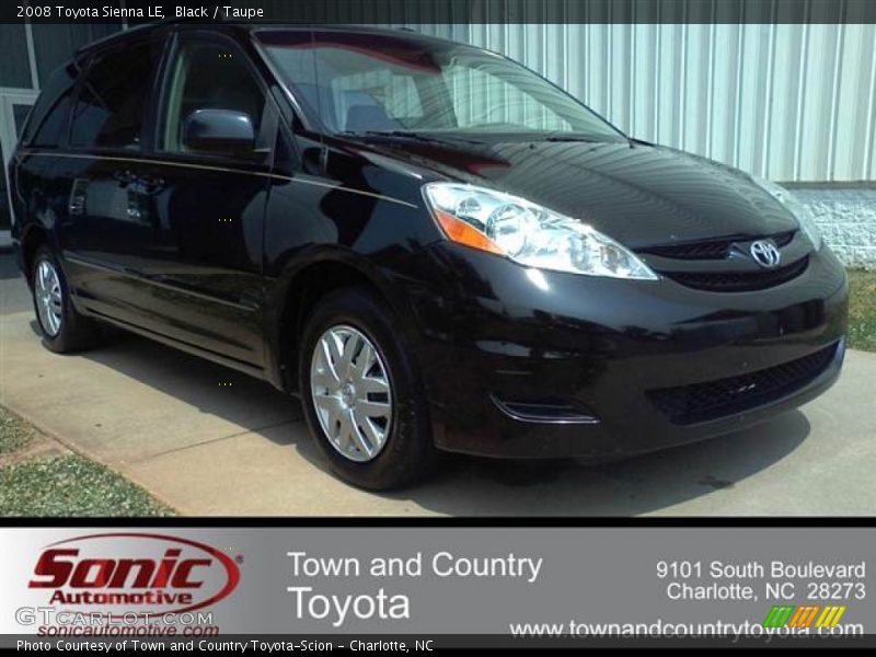 Black / Taupe 2008 Toyota Sienna LE
