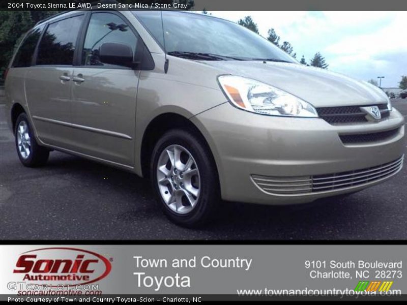 Desert Sand Mica / Stone Gray 2004 Toyota Sienna LE AWD