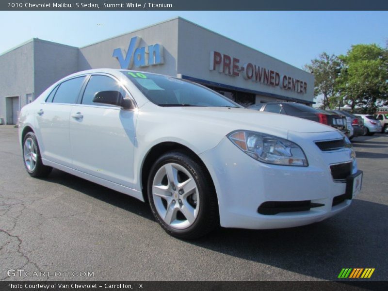 Summit White / Titanium 2010 Chevrolet Malibu LS Sedan