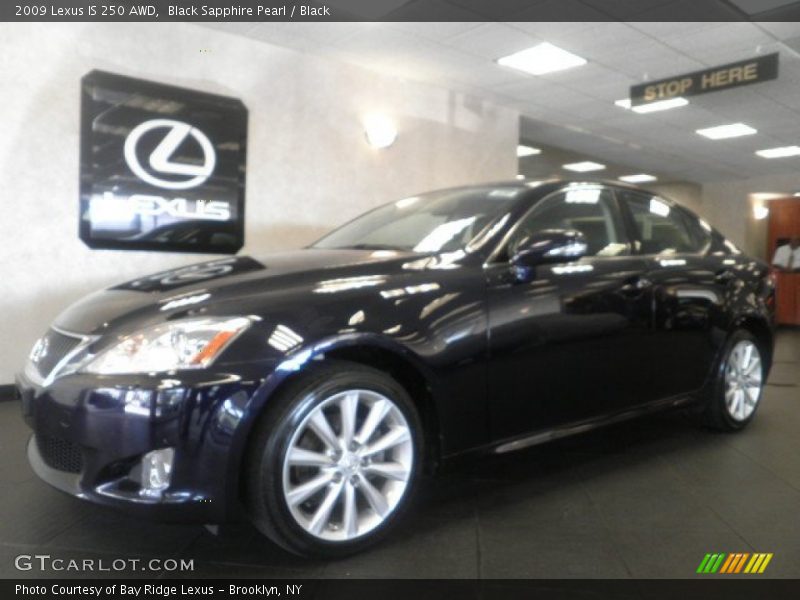 Black Sapphire Pearl / Black 2009 Lexus IS 250 AWD