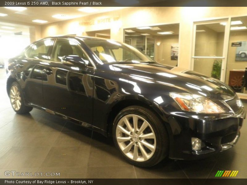 Black Sapphire Pearl / Black 2009 Lexus IS 250 AWD