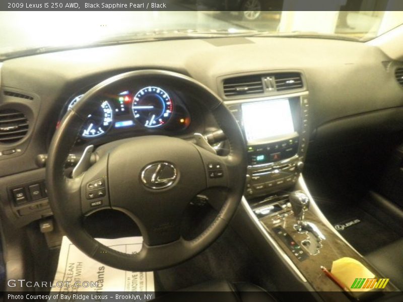 Black Sapphire Pearl / Black 2009 Lexus IS 250 AWD