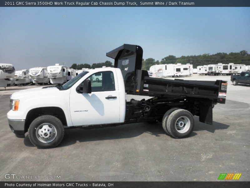 Summit White / Dark Titanium 2011 GMC Sierra 3500HD Work Truck Regular Cab Chassis Dump Truck